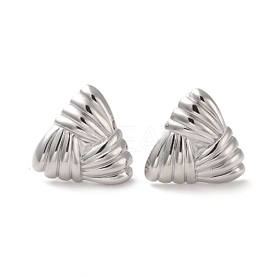 Non-Tarnish Triangle 304 Stainless Steel Stud Earrings for Women EJEW-L272-024P-1