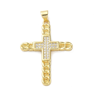 Brass Micro Pave Clear Cubic Zirconia Pendants KK-A212-06D-G-1