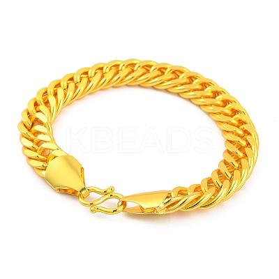 Brass Cuban Link Chain Bracelets BJEW-G710-01G-1