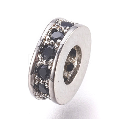 Brass Micro Pave Cubic Zirconia Beads ZIRC-E152-58-RS-1