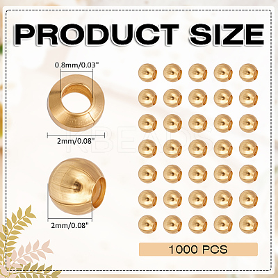 1000Pcs Brass Beads KK-ME0001-73-1