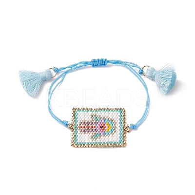Handmade Japanese Seed Rectangle Braided Bead Bracelets BJEW-MZ00022-01-1