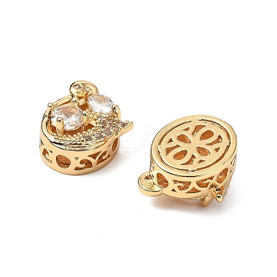 Brass Micro Pave Cubic Zirconia Beads KK-A259-09G-1