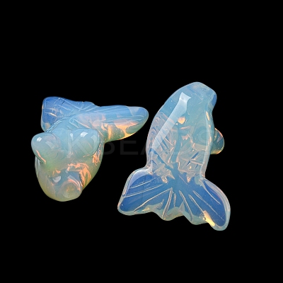 Opalite Carved Goldfish Figurines DJEW-D012-08M-1