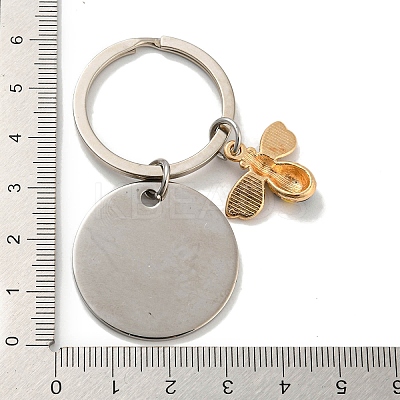 Teacher's Day Gift 201 Stainless Steel Flat Round with Word Keychains LS-KEYC-E040-07P-1