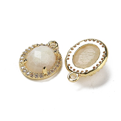 Natural Moonstone Faceted Oval Pendants G-I375-02G-09-1