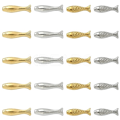 20Pcs 4 Styles 304 Stainless Steel Beads STAS-YW0003-34-1