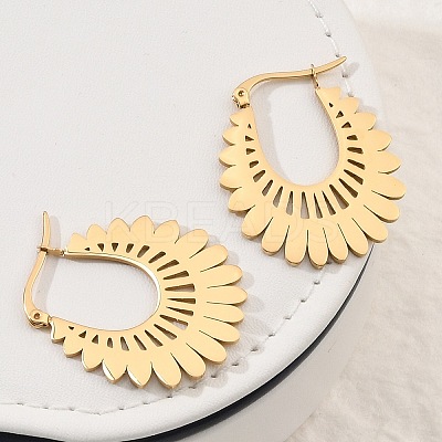 304 Stainless Steel Flower Stud Earrings for Women LS-EJEW-Q009-03C-G-1