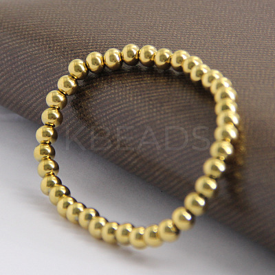 6MM Adjustable 304 Stainless Steel Round Beaded Stretch Bracelets for Women LS-UQ9222-1-1