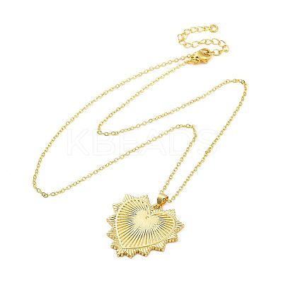 Brass Micro Pave Clear Cubic Zirconia Heart Pendant Necklaces for Women LS-NJEW-S438-07B-G-1