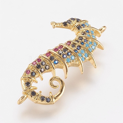 Brass Micro Pave Cubic Zirconia Links X-ZIRC-G103-10G-1