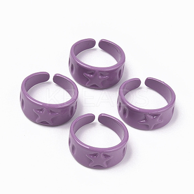 Spray Painted Alloy Cuff Rings X-RJEW-T011-30B-RS-1