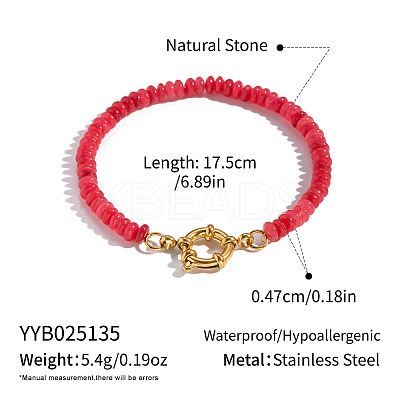 Natural Carnelian Rondelle Beaded Bracelets OA9565-3-1