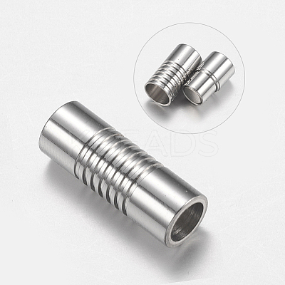 Tarnish Resistant 304 Stainless Steel Magnetic Clasps with Glue-in Ends LS-STAS-F149-04P-A-1