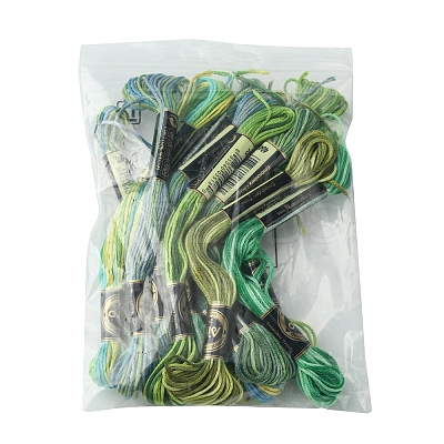 12 Skeins 6 Colors 6-Ply Polyester Embroidery Floss OCOR-FS0001-01B-04-1