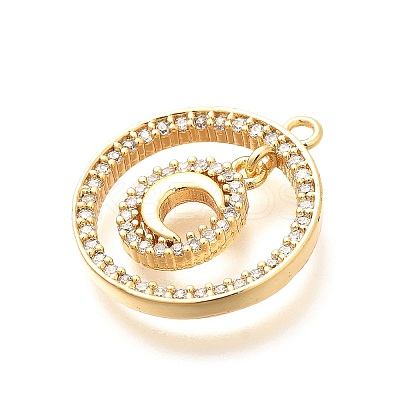 Brass Micro Pave Cubic Zirconia Pendants KK-G519-06G-02-1