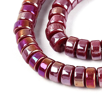 AB Color Plated Opaque Glass Beads Strands GLAA-T026-3x6mm-P14-1