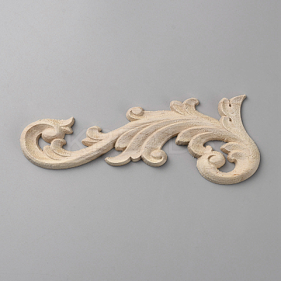 Natural Solid Wood Carved Onlay Applique Craft AJEW-WH0528-40A-1