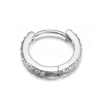 Brass Micro Pave Clear Cubic Zirconia Hoop Cartilage Earrings WG0AF68-04-1
