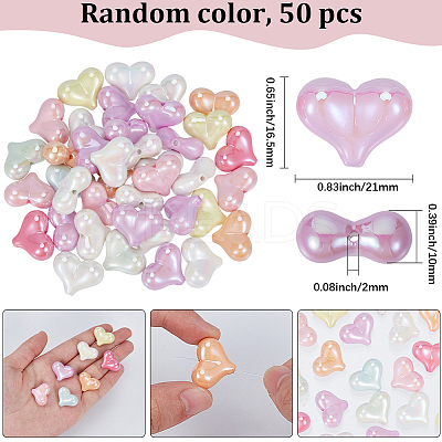 50Pcs UV Plating Opaque Acrylic Beads OACR-SP0001-90-1