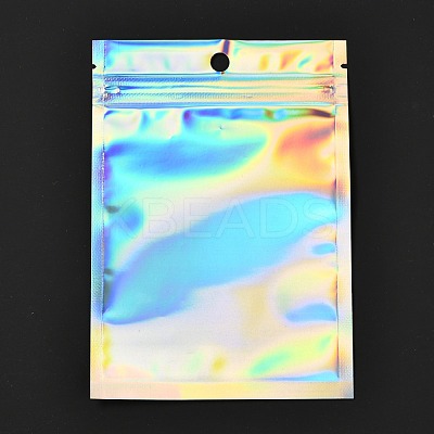 Rectangle Zip Top Plastic Glitter Holographic Bags OPP-I002-01B-1