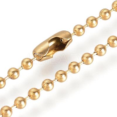304 Stainless Steel Ball Chain Necklace Making IFIN-R114-2.4x900-G-1