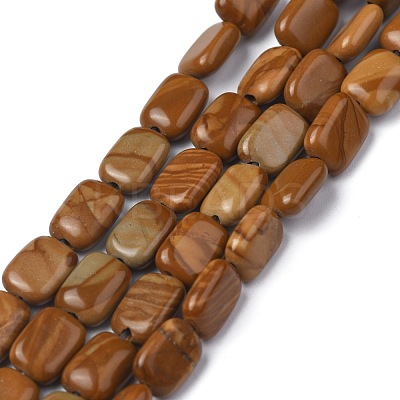 Natural Yellow Wood Lace Stone Wooden Jasper Beads Strands G-Z006-B04-1