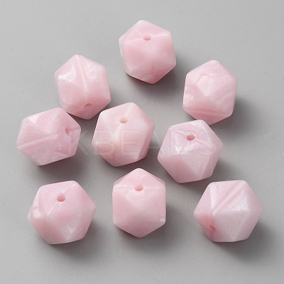 Hexagon Food Grade Eco-Friendly Silicone Focal Beads SIL-WH0012-039A-1
