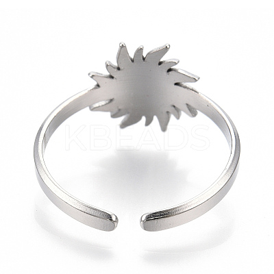 Non-Tarnish 304 Stainless Steel Sun Cuff Rings LS-RJEW-N038-116P-1