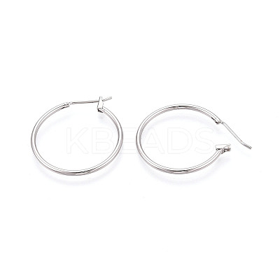304 Stainless Steel Hoop Earrings EJEW-T048-25C-P-1