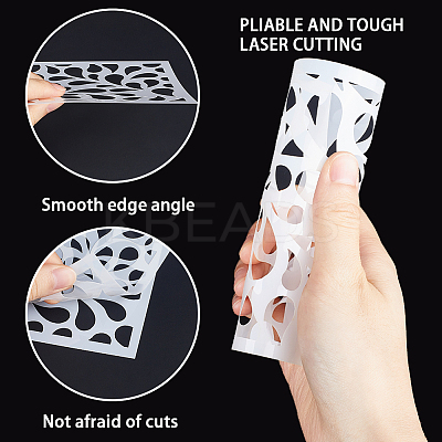 5 Sheets Geometric PET Hollow Out Drawing Painting Stencils DIY-GF0009-79-1