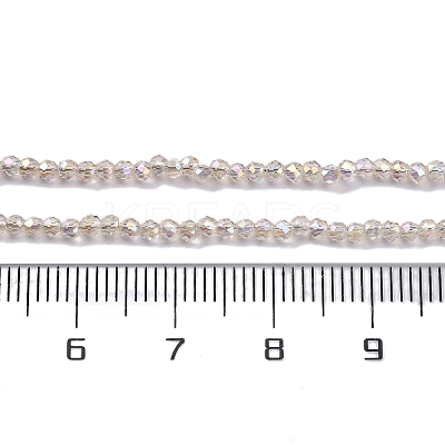 Transparent Electroplate Glass Beads Strands EGLA-H107-01A-AB05-1