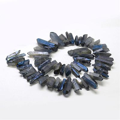 Electroplated Natural Quartz Crystal Beads Strands G-A142-03M-1