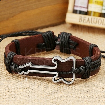Zinc alloy environmentally friendly guitar accessories genuine leather bracelet XT4620-1-1