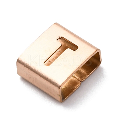 Ion Plating(IP) 304 Stainless Steel Square Slide Charms STAS-L132-02T-RG-1