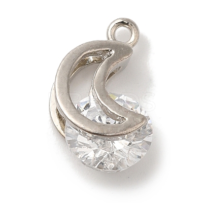Brass Micro Pave Cubic Zirconia Pendants KK-C072-31P-1