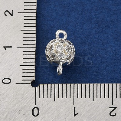 Brass Micro Pave Clear Cubic Zirconia Connector Charms KK-A230-06B-S-1