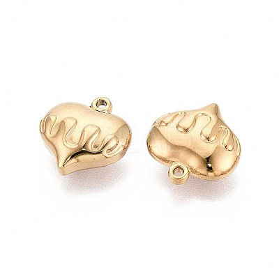 304 Stainless Steel Heart Pendants STAS-T067-43G-1