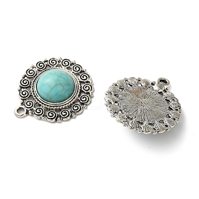 Tibetan Style Alloy Pave Imitation Turquoise Pendants FIND-NH0001-03AS-1