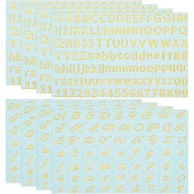 8Pcs 2 Styles Brass Self-Adhesive Picture Stickers STIC-OC0001-02-1