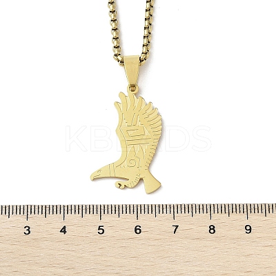 201 Stainless Steel Eagle Pendant Necklaces NJEW-H055-06G-1
