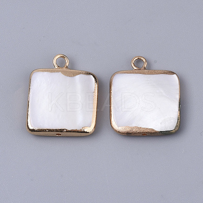 Edge Plated Freshwater Shell Pendants SHEL-S276-38-1