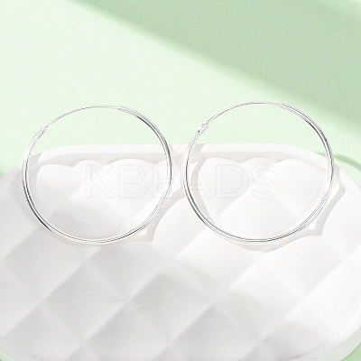 925 Sterling Silver Huggie Hoop Earrings EJEW-C179-05C-S-1