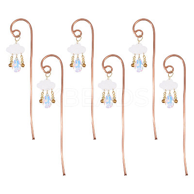 6Pcs Copper & Acrylic & Glass Plant Growth Support DIY-GO00011-1