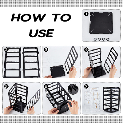 360 Degree Plastic Rotating Jewelry Organizer Display Stands EDIS-WH0022-11B-1