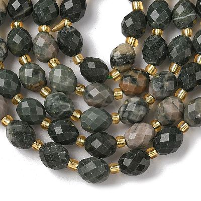 Natural Green Wood Lace Stone Wooden Jasper Beads Strands G-F809-A30-01-1