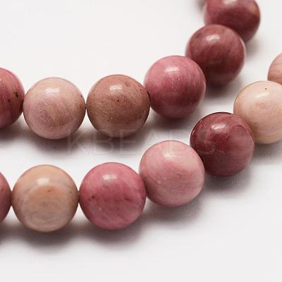 Natural Rhodonite Beads Strands G-J358-03-6mm-1