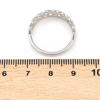 304 Stainless Steel Micro Pave Cubic Zirconia Finger Rings for Women RJEW-K315-01P-1