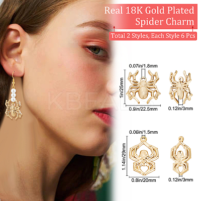 12Pcs 2 Style Halloween Theme 201 Stainless Steel Pendants STAS-BBC0002-02-1
