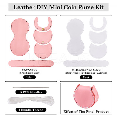 Leather DIY Mini Coin Purse Kit DIY-TA0004-90D-1